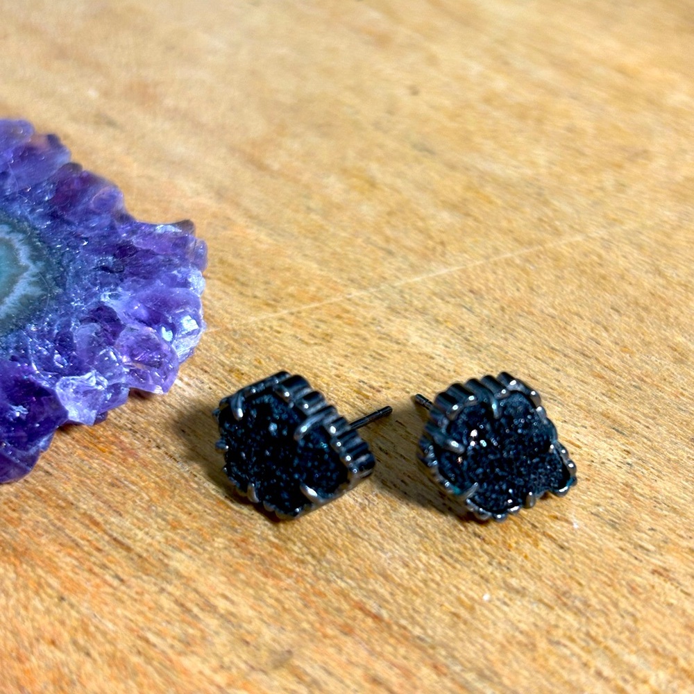 Kendra Scott Black Druzy Studs